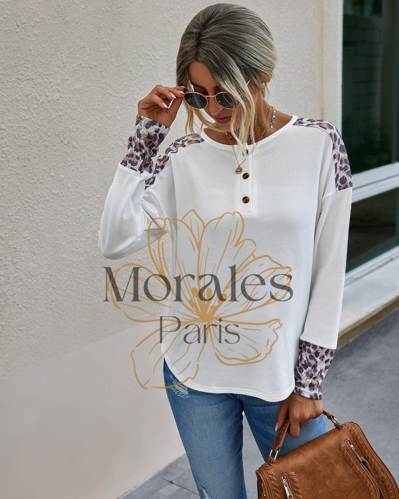 Haut Bohème Chic Épaules Léopard – Image 3