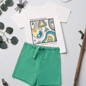 Ensemble coloré avec t-shirt et short - 2T-3T - Bébé