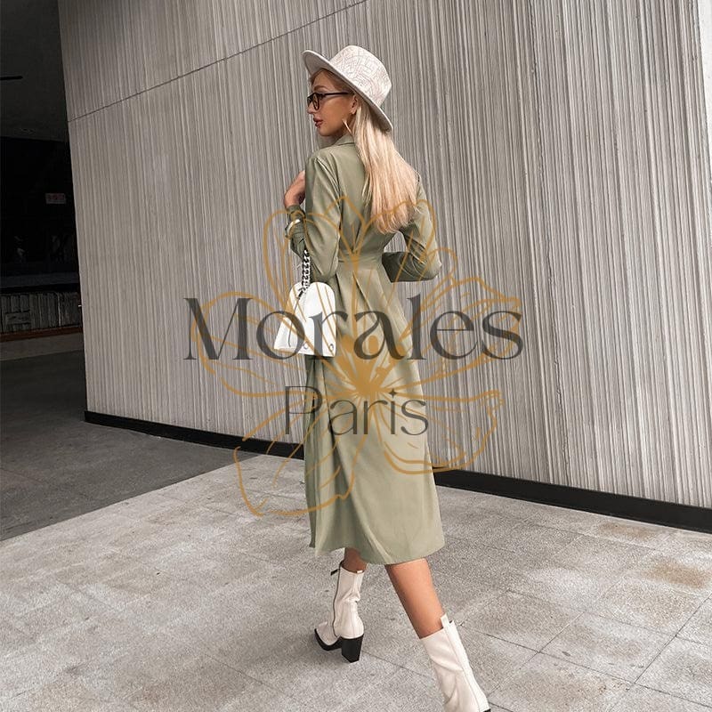 Robe Chemise Verte Élégante – Image 8