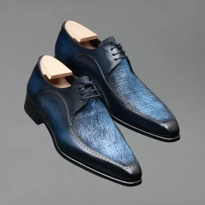 Derby trois oeillets bi-matière