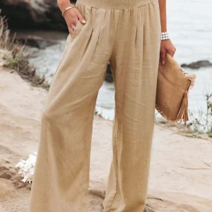 Éléonore - Pantalon Large Avec Taille Élastique Pour Un Look Casual