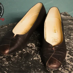 Escarpins Pin-up Vintage Marron Foncé Cuir - Made in France