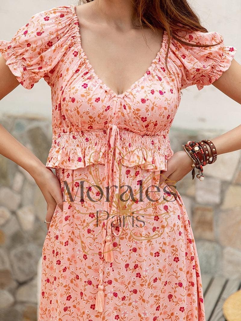 Robe De Demoiselle D’Honneur Rose Bohème