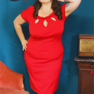 Robe Pinup Crayon Rouge - MissCandyFloss