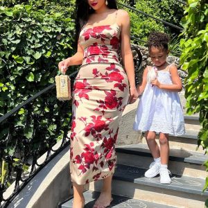 Robe Longue Fleurie Fine Bretelle – Audrey