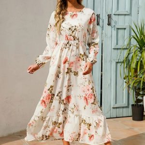 Robe Longue Fleurie Manche Longue – Rachel
