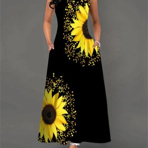Robe Noire à Fleurs Jaunes – Colette