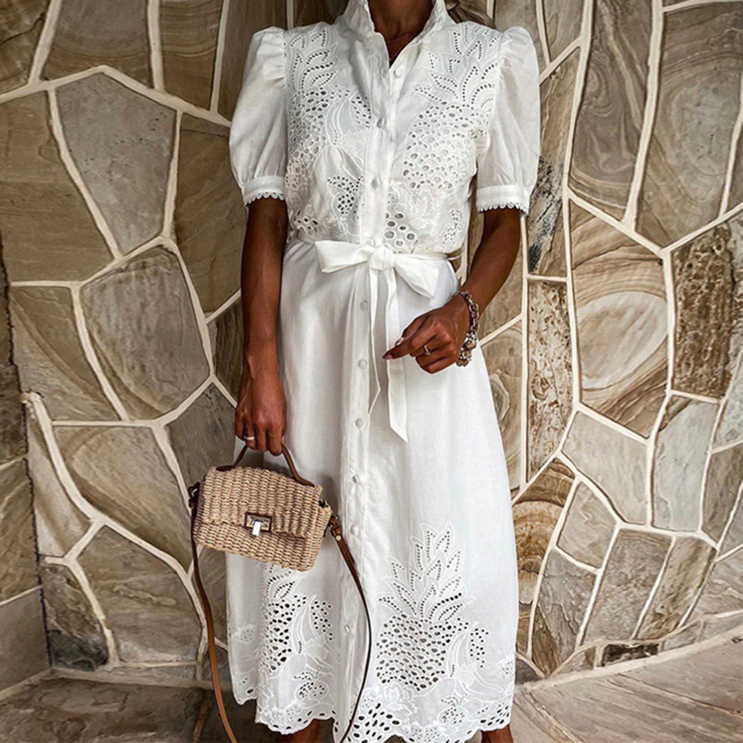 Camille – Maxi-Robe Fluide Et Élégante En Coton Et Lin