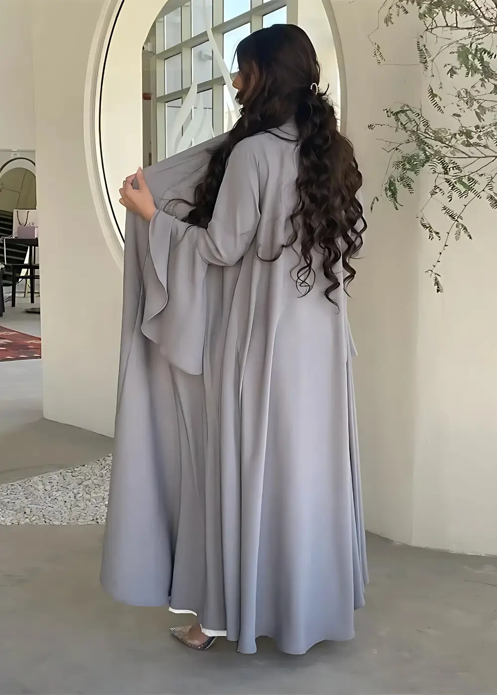 Abaya Kimono Gris – Image 2