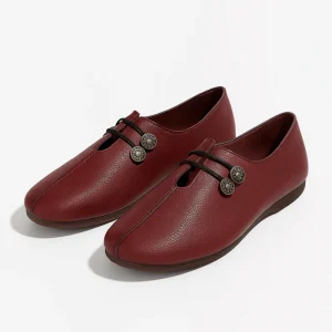 Ballerines à Détails de Bouton pour Femmes