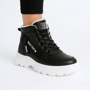 Bottes d'hiver à lacets élégantes et chaudes pour femmes | High-Top Plush