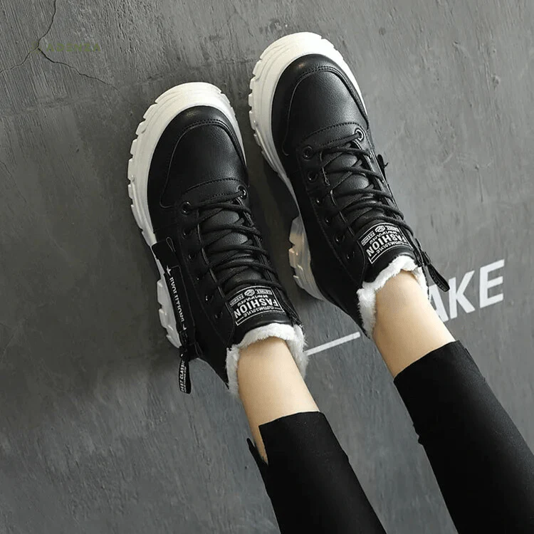 Bottes d'hiver à lacets élégantes et chaudes pour femmes | High-Top Plush – Image 7