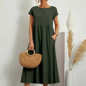Cléophée - Robe Élégante Avec Poches Pratiques Et Coupe Fluide