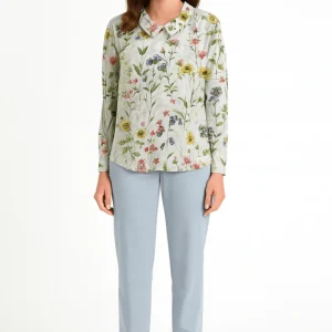 Elegant Ladies' Printed Pullover - Top à manches courtes tendance
