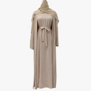 Ensemble Abaya Kimono Beige