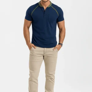 Haut col rond manches courtes coton stretch – femme