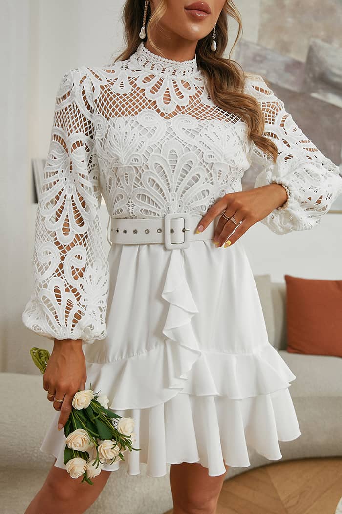 Robe Blanche Champêtre Courte – Image 4