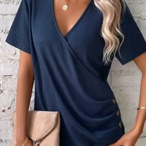 Selene | T-shirt col V sophistiqué