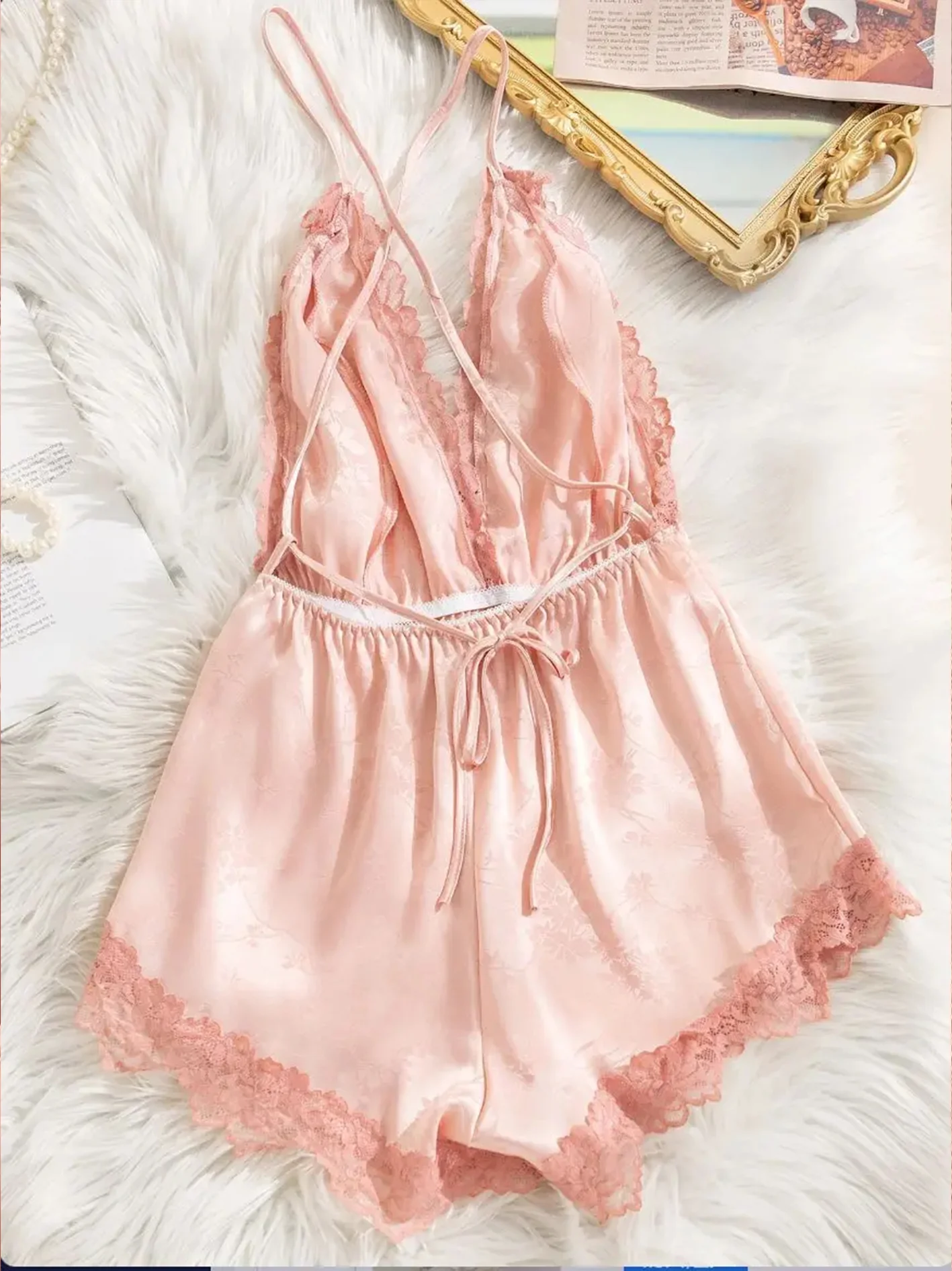 Nuisette Body Rose en Satin – Image 2