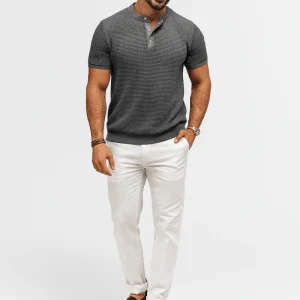 T-shirt polo homme col boutonné style moderne